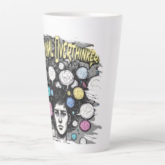 overthinker funny design latte mok (Voorkant)