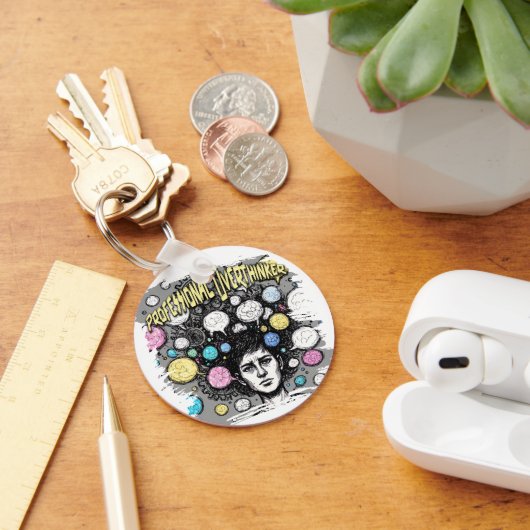 overthinker funny design sleutelhanger (Bureau)