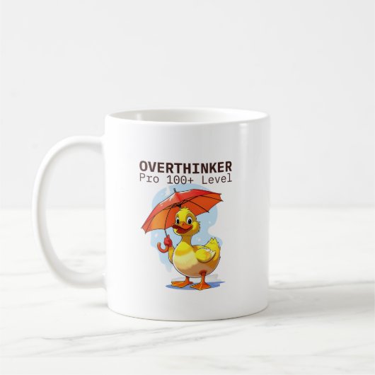 Overthinker Pro Duck Mug – Funny Mental Health Hum Koffiemok (Links)