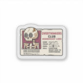 "Overthinkers Club Membership Kaart" Sticker (Voorkant)