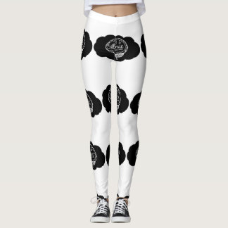 Overthinking Brain Cartoon Mental Health Art Leggings