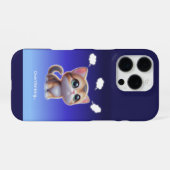 Overthinking Cat Case – Cute Kawaii Cat Design iPhone Hoesje (Achterkant horizontaal)