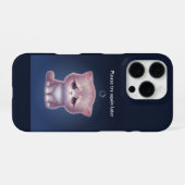 Overthinking Cat Phone Case – Cute Aesthetic iPhone Hoesje (Achterkant horizontaal)
