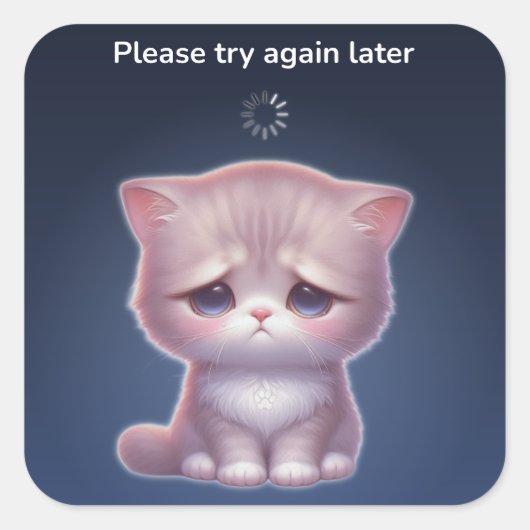 Overthinking Cat Sticker – Cute Mood (Voorkant)