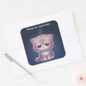 Overthinking Cat Sticker – Cute Mood (Envelop)