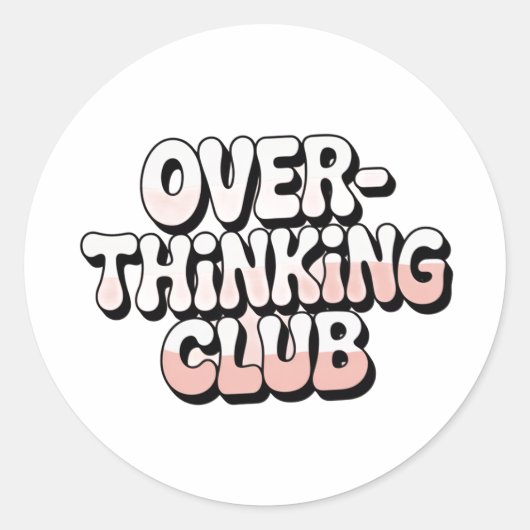 Overthinking Club Retro 90s Sticker (Voorkant)