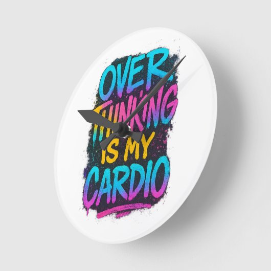  Overthinking Is My Cardio – Funny Gen Z Quote Tee Ronde Klok (Hoek)