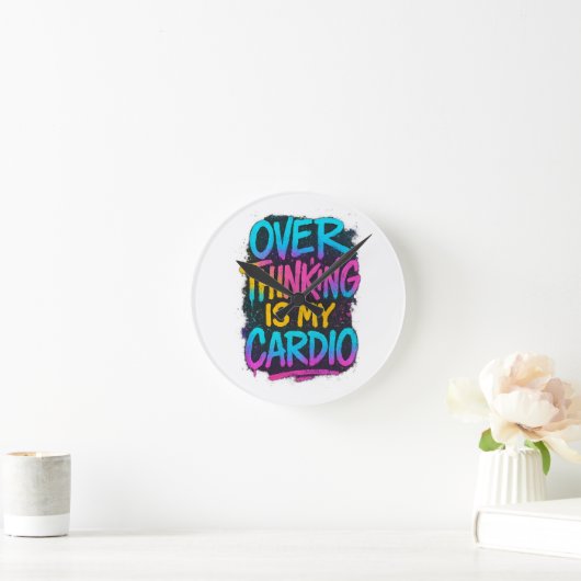  Overthinking Is My Cardio – Funny Gen Z Quote Tee Ronde Klok (Huis)