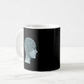 Overthinking Mind Mug • Modern Mental Noise Symbol Koffiemok (Voorkant links)