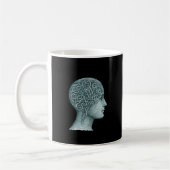 Overthinking Mind Mug • Modern Mental Noise Symbol Koffiemok (Links)
