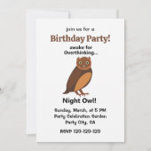 Overthinking Night Owl Funny Birthday Party Kaart (Voorkant)