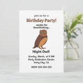 Overthinking Night Owl Funny Birthday Party Kaart (Staand voorkant)
