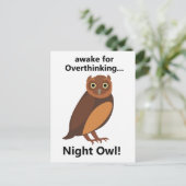 Overthinking Night Owl Funny Briefkaart (Staand voorkant)