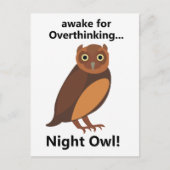 Overthinking Night Owl Funny Briefkaart (Voorkant)