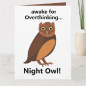 Overthinking Night Owl Funny Kaart (Voorkant)