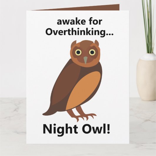 Overthinking Night Owl Funny Kaart (Voorkant)