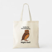 Overthinking Night Owl Funny Tote Bag (Achterkant)