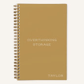 Overthinking Storage Funny Quote Name Mustard Notitieboek (Voorkant)