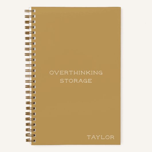 Overthinking Storage Funny Quote Name Mustard Notitieboek (Voorkant)