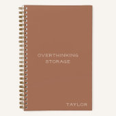 Overthinking Storage Funny Quote Name Terracotta Notitieboek (Voorkant)
