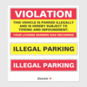 overtreding illegaal parkeren sticker (Vel)