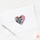 Overtreed de Donkey in Pet met bloemen Hart Sticker (Envelop)
