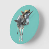 Overtreed de Donkey in Pet met bloemen Ronde Klok (Hoek)