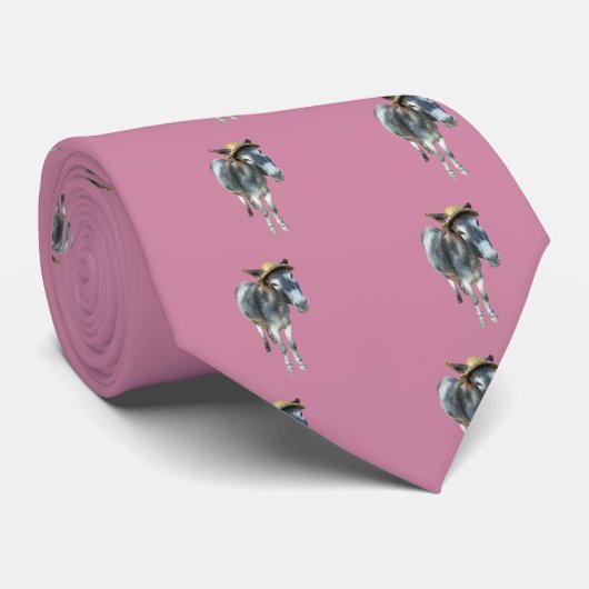 Overtreed de Donkey in Pet met bloemen Stropdas (Opgerold)