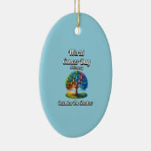 Overtrof de schaduw. Wereldkankerdag Keramisch Ornament (Rechts)