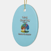 Overtrof de schaduw. Wereldkankerdag Keramisch Ornament (Links)