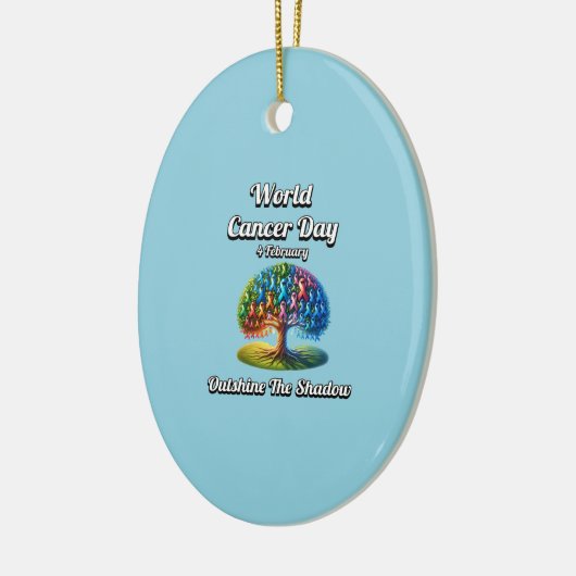 Overtrof de schaduw. Wereldkankerdag Keramisch Ornament (Links)