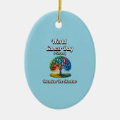 Overtrof de schaduw. Wereldkankerdag Keramisch Ornament (Voorkant)
