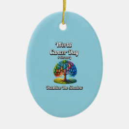 Overtrof de schaduw. Wereldkankerdag Keramisch Ornament