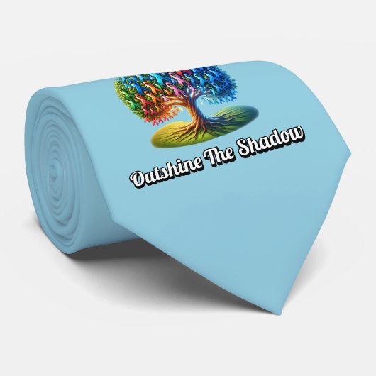 Overtrof de schaduw. Wereldkankerdag Stropdas (Opgerold)