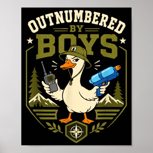Overtroffen door jongens grappige moeder hiking ca poster (Voorkant)