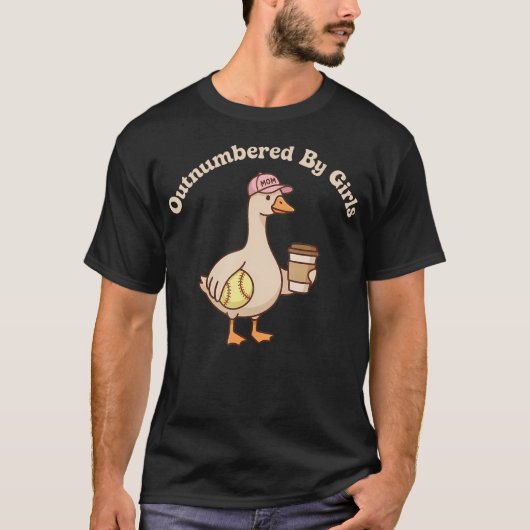 Overtroffen Door Meisjes Gans Moeder Softbal Moede T-shirt (Voorkant)