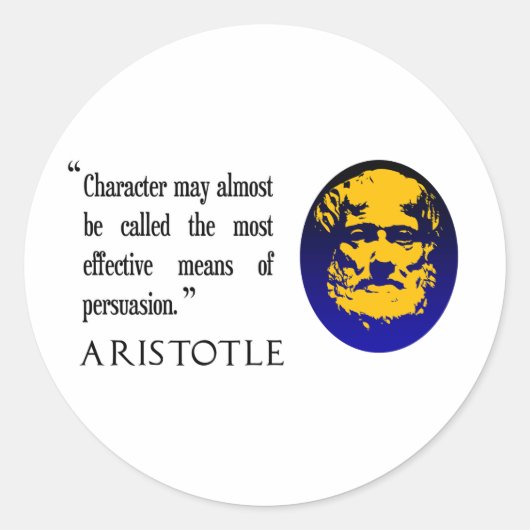Overtuiging, Aristoteles citaat stickers (Voorkant)