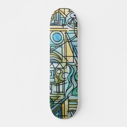 Overture-Modern Bauhaus Geometrische kunst Persoonlijk Skateboard (Voorkant)