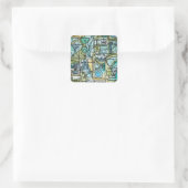 Overture-Modern Geometrische Waterverf Kunst Vierkante Sticker (Tas)