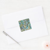 Overture-Modern Geometrische Waterverf Kunst Vierkante Sticker (Envelop)