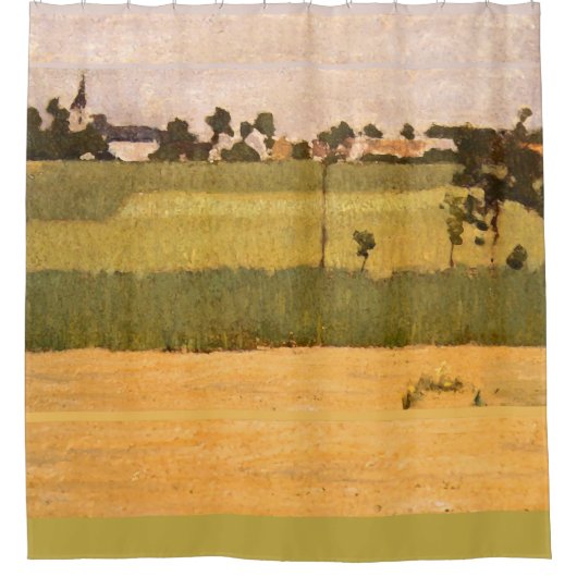 Overval in het Franse impressionistische landschap Douchegordijn (Voorkant)