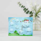 Overval over de wolken briefkaart (Staand voorkant)