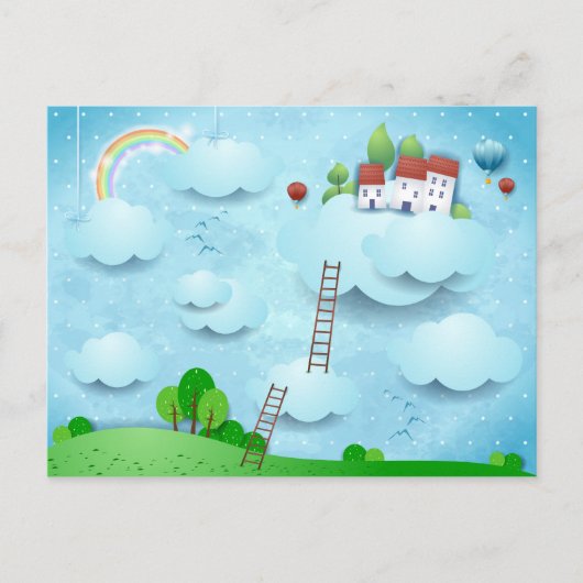 Overval over de wolken briefkaart (Voorkant)