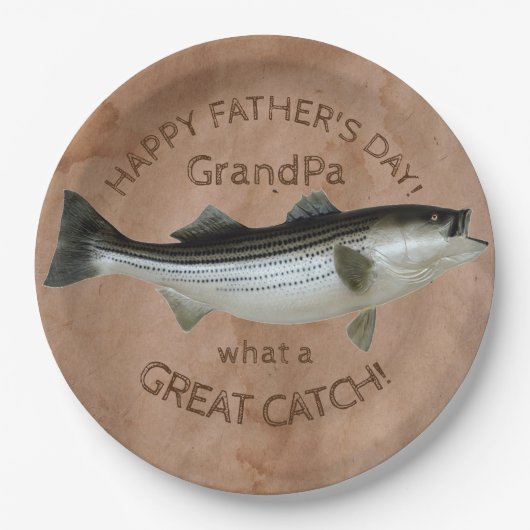 Overvangst van de dag van de gestreept sterren papieren bordje (Voorkant)