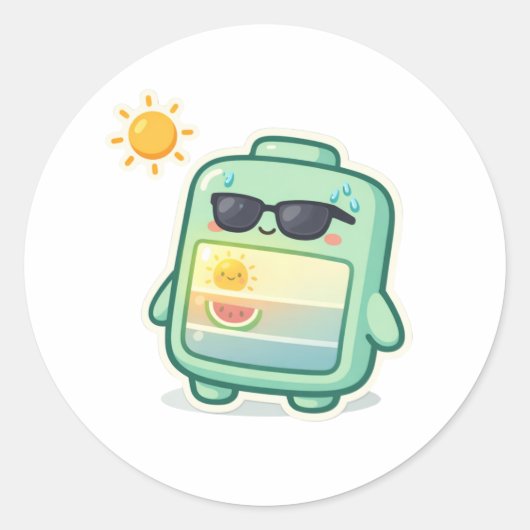Oververhit Ronde Sticker (Voorkant)