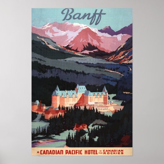 Overview met de Banff Springs Hotel Poster (Voorkant)