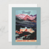 Overview met de Banff Springs Hotel Poster Briefkaart (Voorkant / Achterkant)