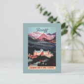 Overview met de Banff Springs Hotel Poster Briefkaart (Staand voorkant)
