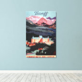 Overview met de Banff Springs Hotel Poster Canvas Afdruk (Insitu (Houten vloer))