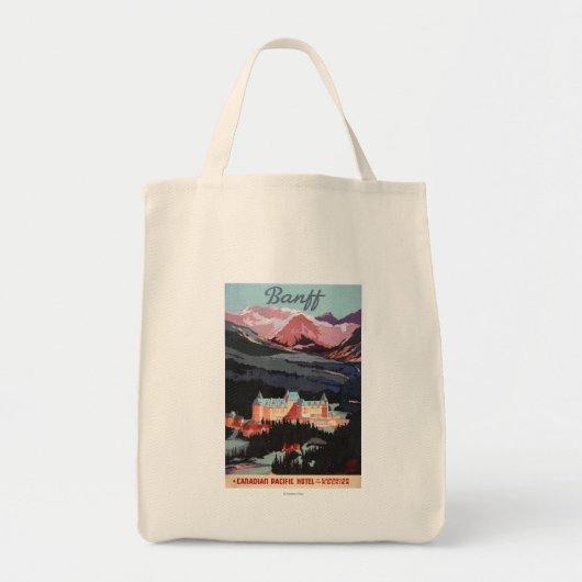 Overview met de Banff Springs Hotel Poster Tote Bag (Voorkant)